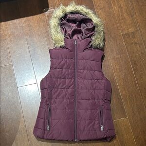 Banana Republic Deep Purple Faux Fur Vest